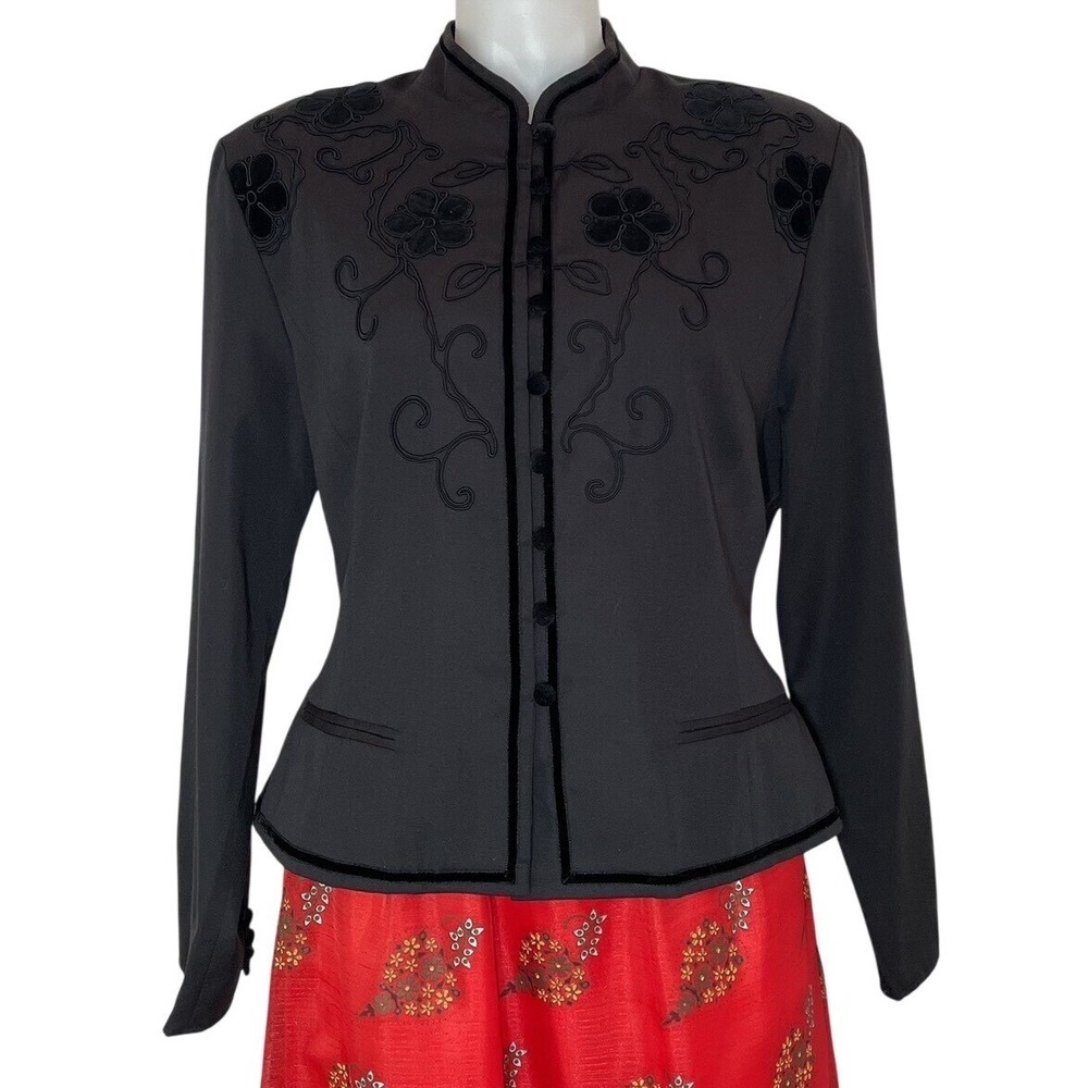 Wrangler Prairie Rose Collection Blouse Western Black Women's SZ L